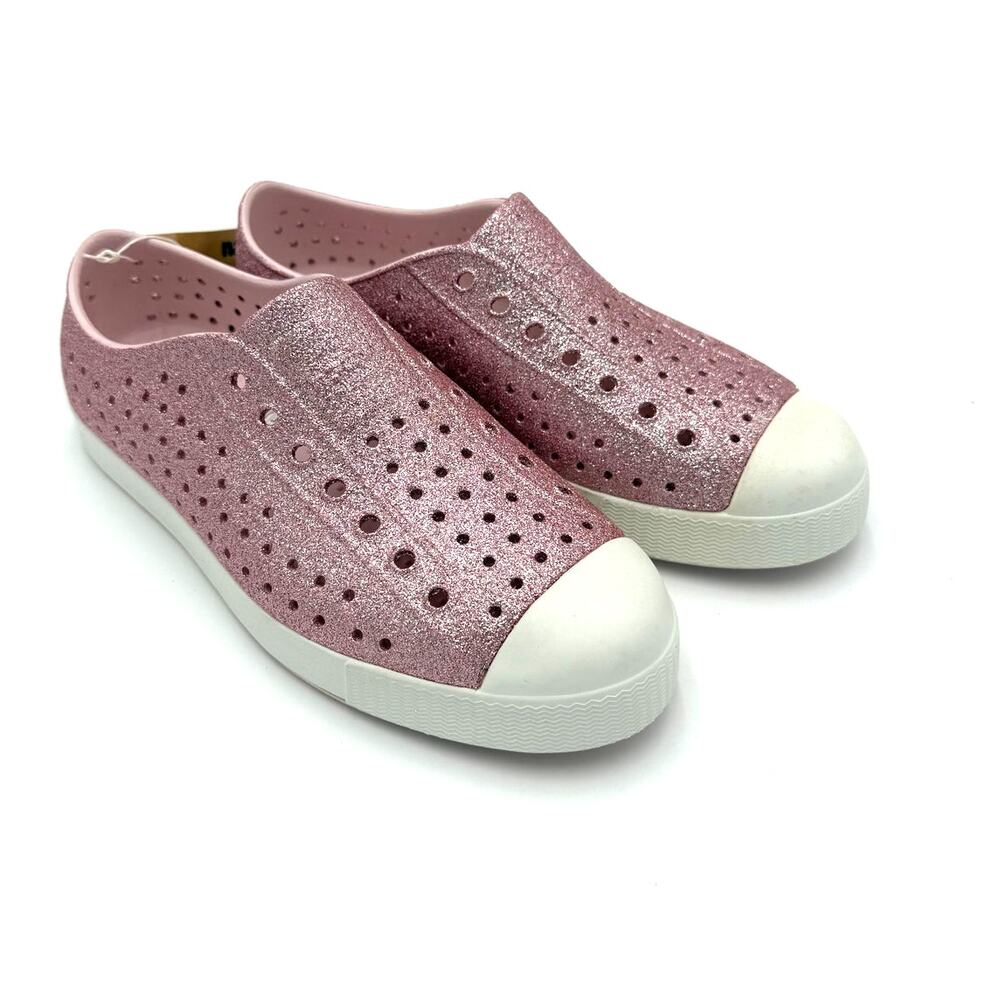 Native Jefferson Child Shoes - Milk Pink Bling - J4 (big kid 4)